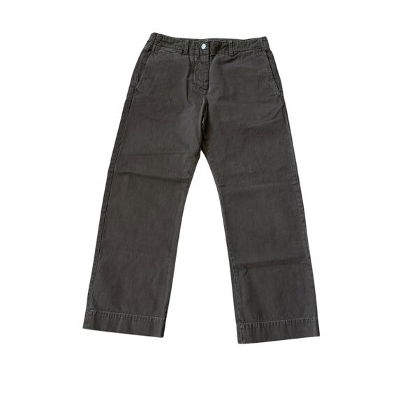 Nili Lotan Straight Leg Crop Cotton Pants Brown - Picture 1 of 13